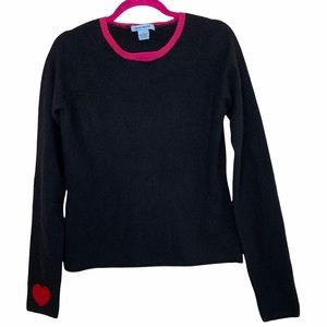 Gene Meyer Cashmere Heart On My Sleeve Sweater L
